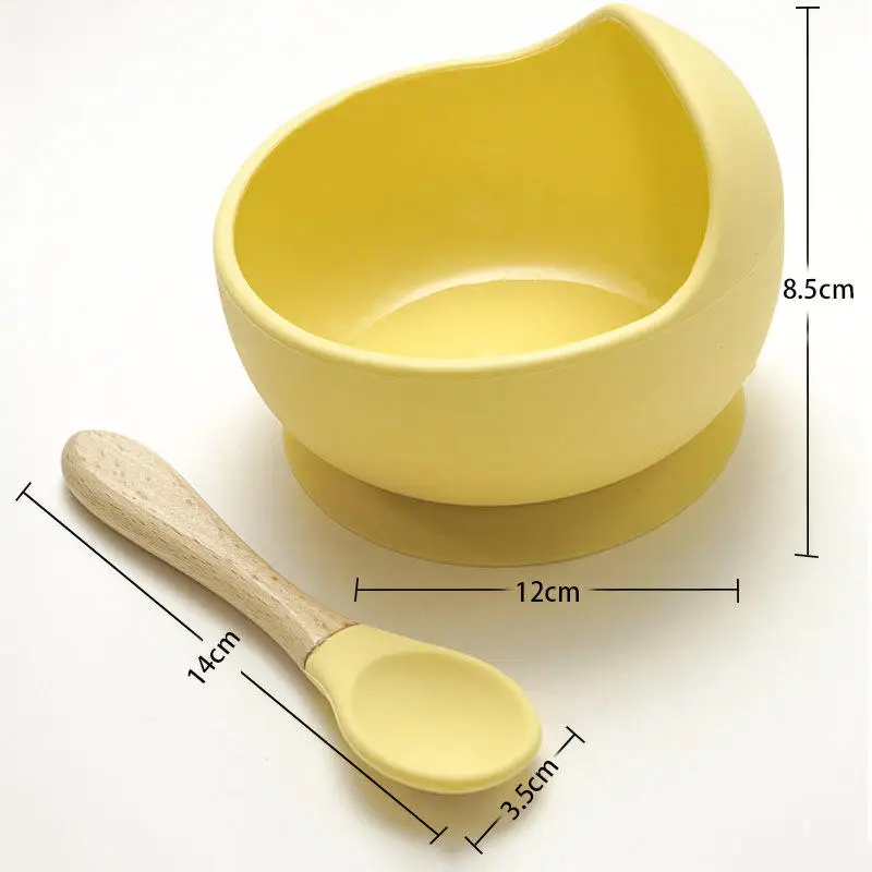 Custom Resistant Collapsable Silicone Feeding Toddler Babies Bowls For Baby Kid With Bendable Spoon And Fork Set Free Shipping