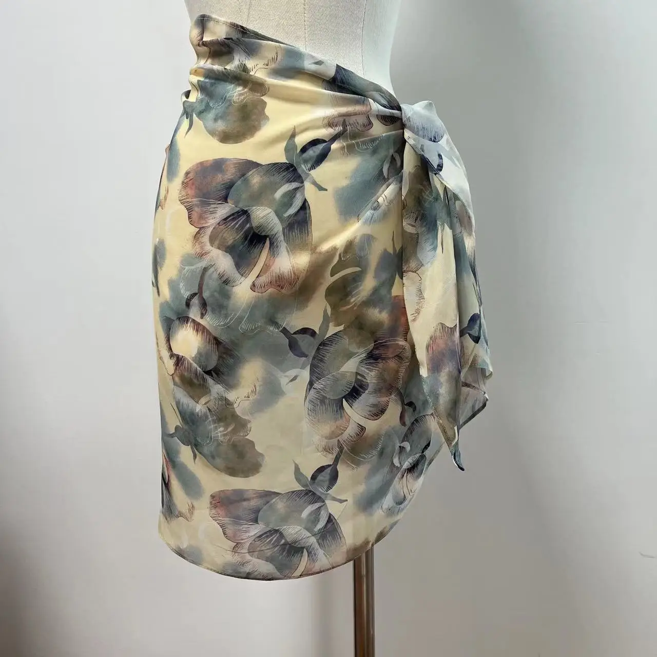 Sheer 100% Viscose Georgette Sarong Short Sheer Scarf 100% Viscose GGT Pareo