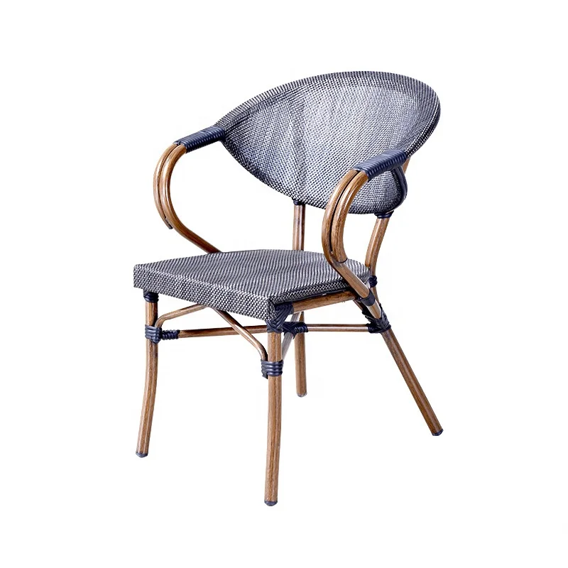 2023 Hot Sale Outdoor Furniture Asian Fashionable Garden Stacking Coffee Shop Aluminum Chairs