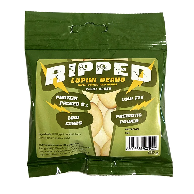 Лучший вариант хорошего качества, здоровая закуска, Сделано в Италии, рваная фасоль Люпина с чесноком и ароматическими травами