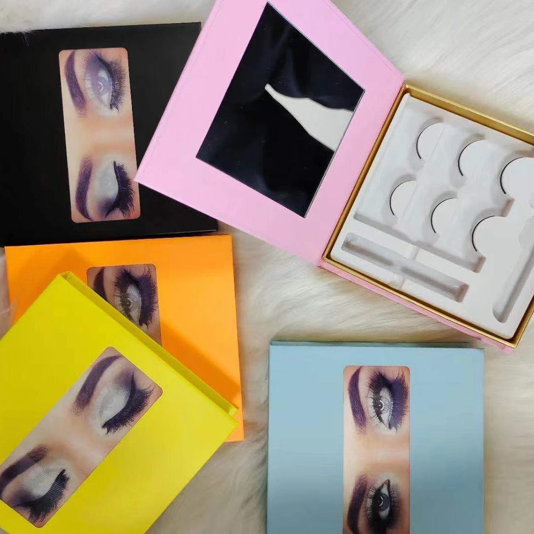 
cool eye high quality 3 pairs book wholesale vendor custom empty lash case private label eyelashes 