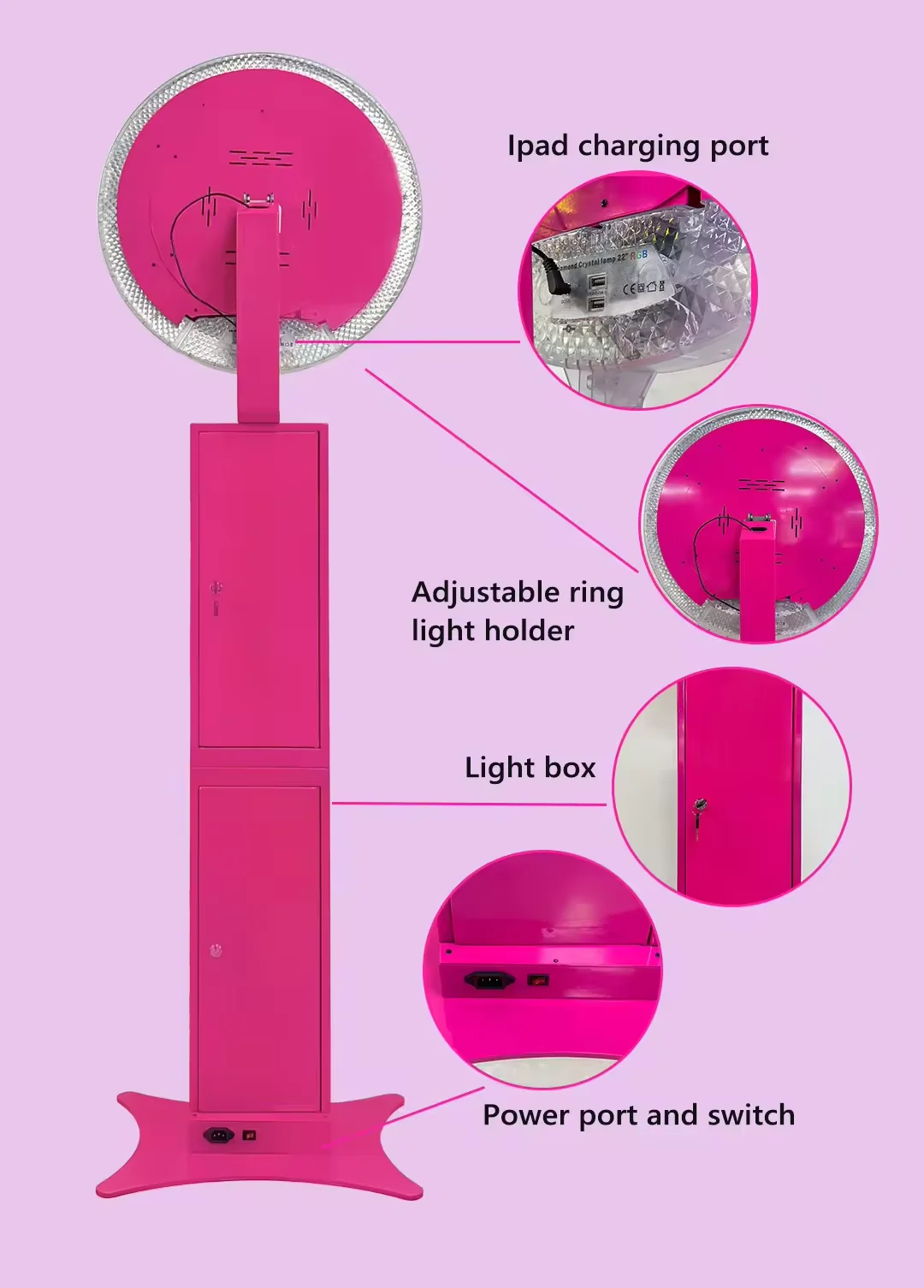 Free Factory Shipped in 48h Ipad Photo Booth Metal Shell For Ipad Selfie W/Rgb Photo Booth For Ipad