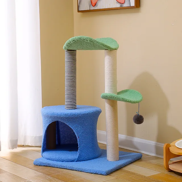 Cat Climbing Pink Tree Pet Climbing Frame Jumping Cats Scratcher Tower Tree House Scratching Post Modern Cats Tree Furniture