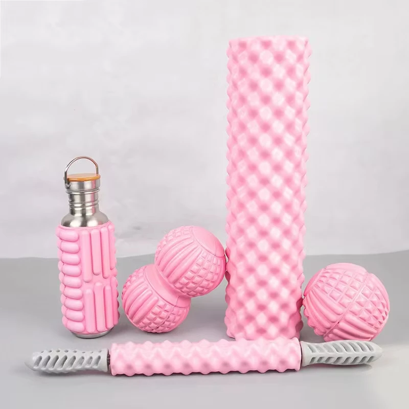 CHENGHONG 5 in 1 Home Gym Muscle relaxation EVA Accessories Massage Roller Sets Peanut Massage Ball yoga Foam Roller Set