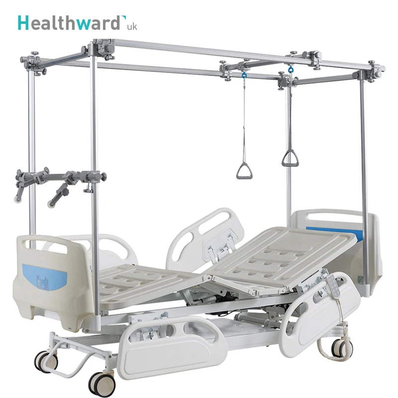 GB8c Professional 5 Function Adjustable Lumbar Traction Medical Bed Electric Orthopedic Hospital Bed with Wheels