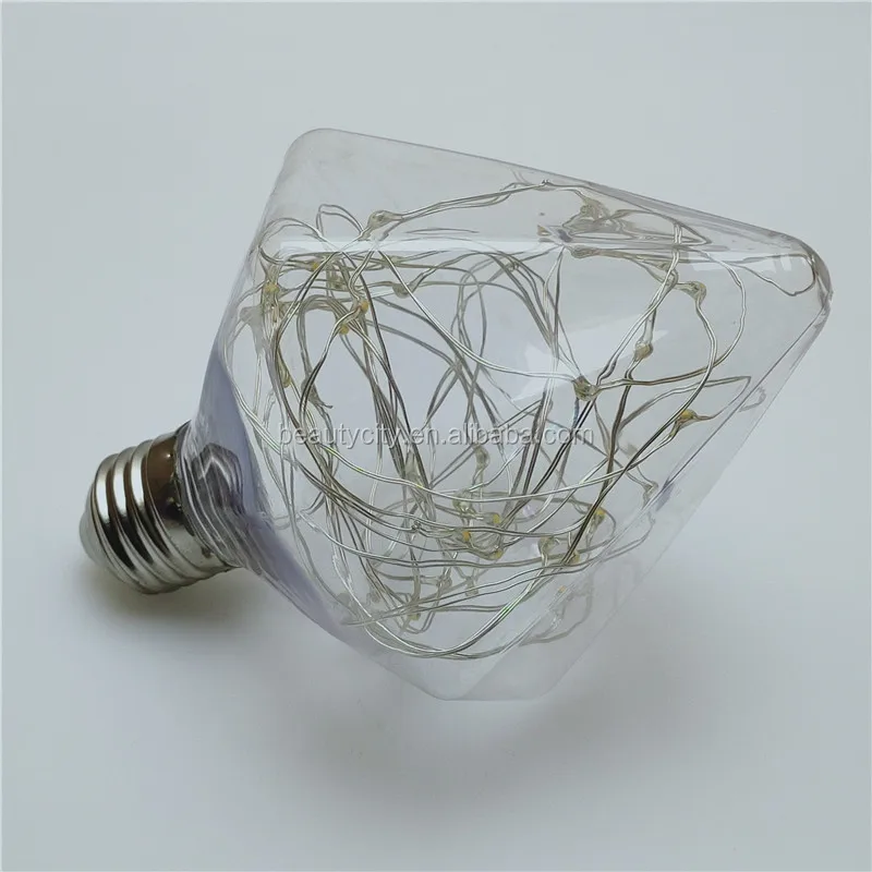 Transparent glass custom shapes of seven colored lights 0.5W 0.8W 1.4W decorative retro globe LED light bulb copper wire lamp