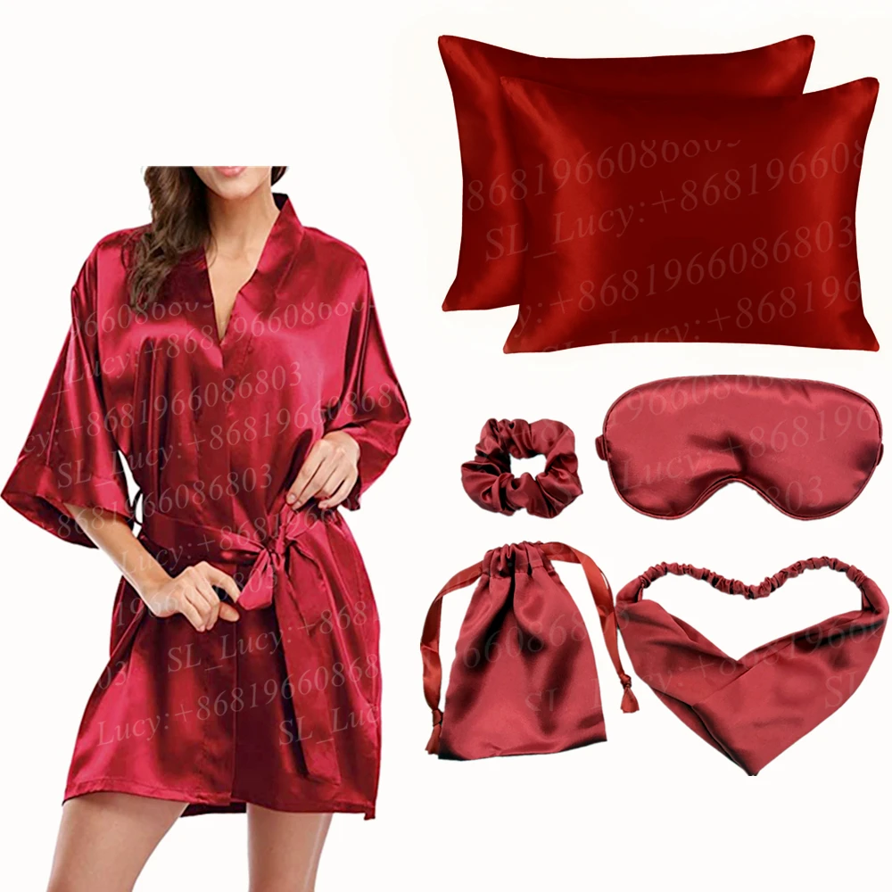 Monney Satin Pajamas Bathrobe And Women Multi-color Sleepwear Designer Robe With Logo