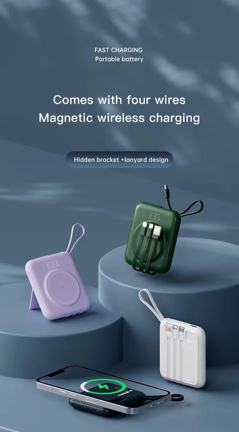 power bank carga rapida power bank pour telephone 30000mah fast charging station\nmagnetic wireless power bank magsafe powerbank led flashlight\nwireless power bank pd18w power bank magnetique universel