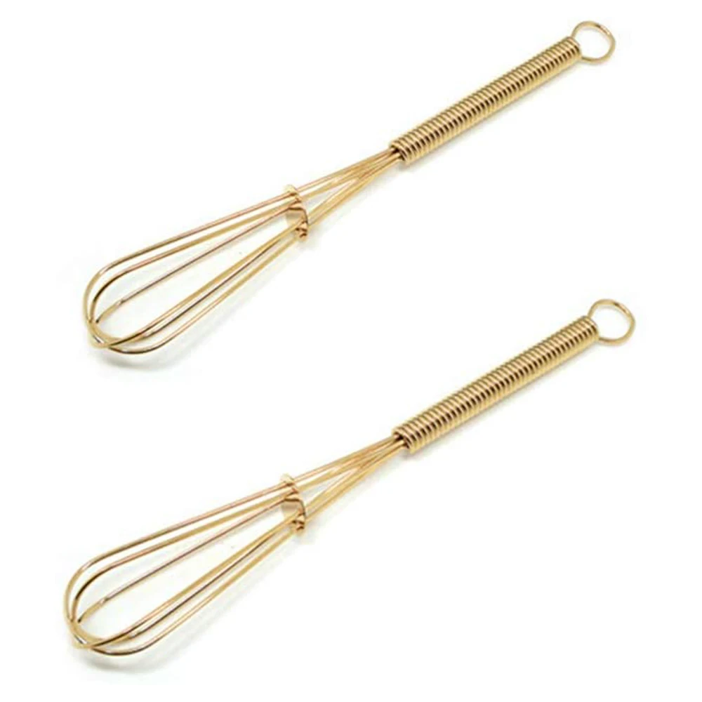  Rust-Proof Balloon Wire Whisker Egg beater Hand Mixers Gold Stainless Steel Whisk for Baking Blending