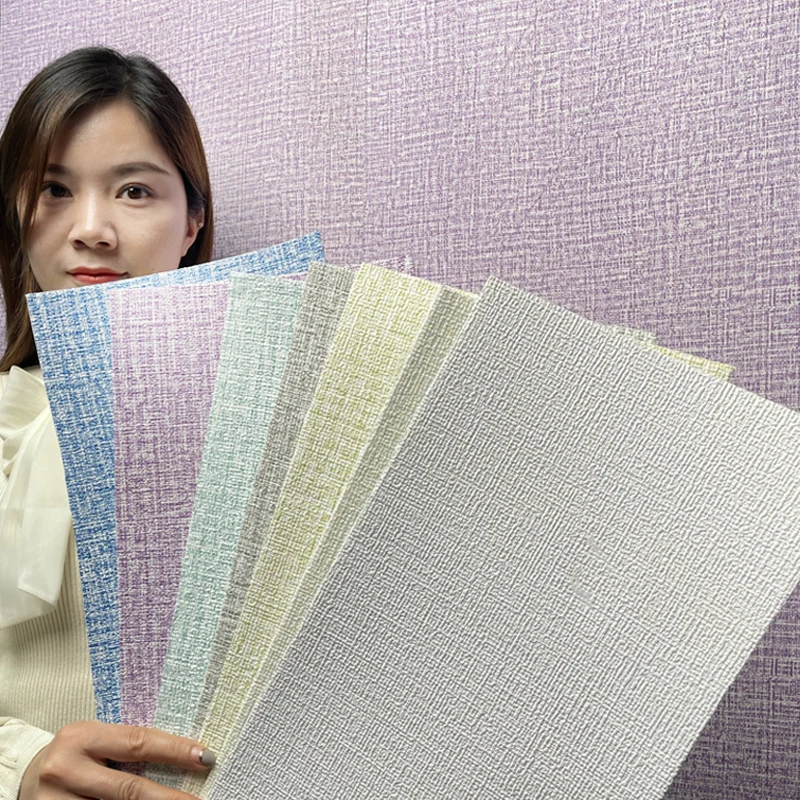 china manufacturer of  removable luxury PE linen wallpaper