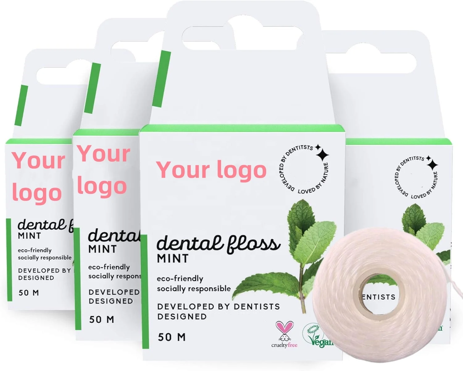 Eco Dental Floss Compostable Bamboo Charcoal Flosser Plant Based Vegan Floss Corn Custom Packaging Organic Silk Dental Floss