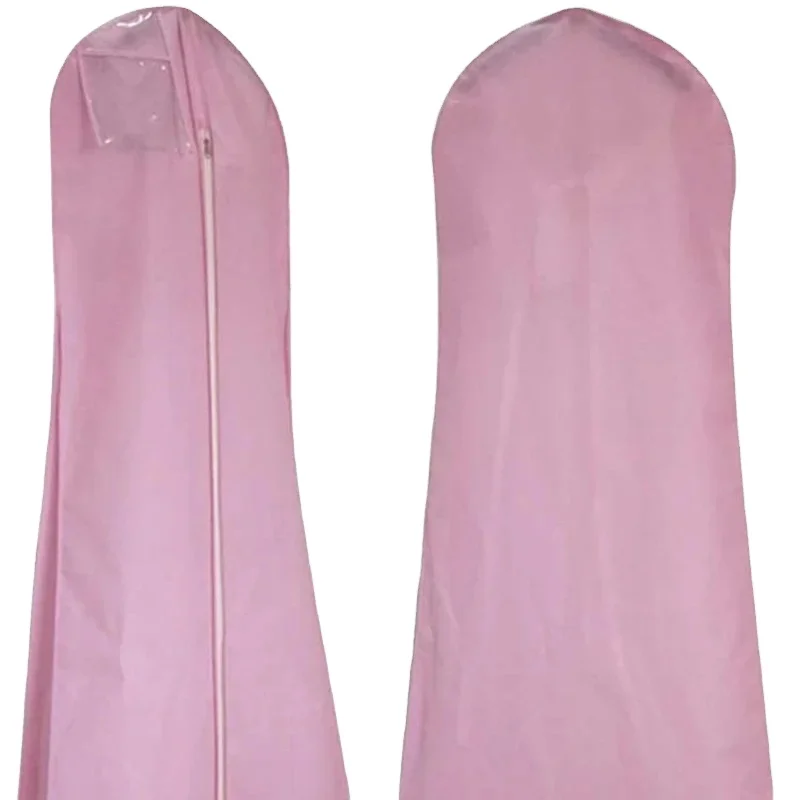 Wholesale Excellent Quality Reusable Nonwoven Garment Bag Pink Durable Dress Cover Wedding Brides Gown Cover Dress Cover