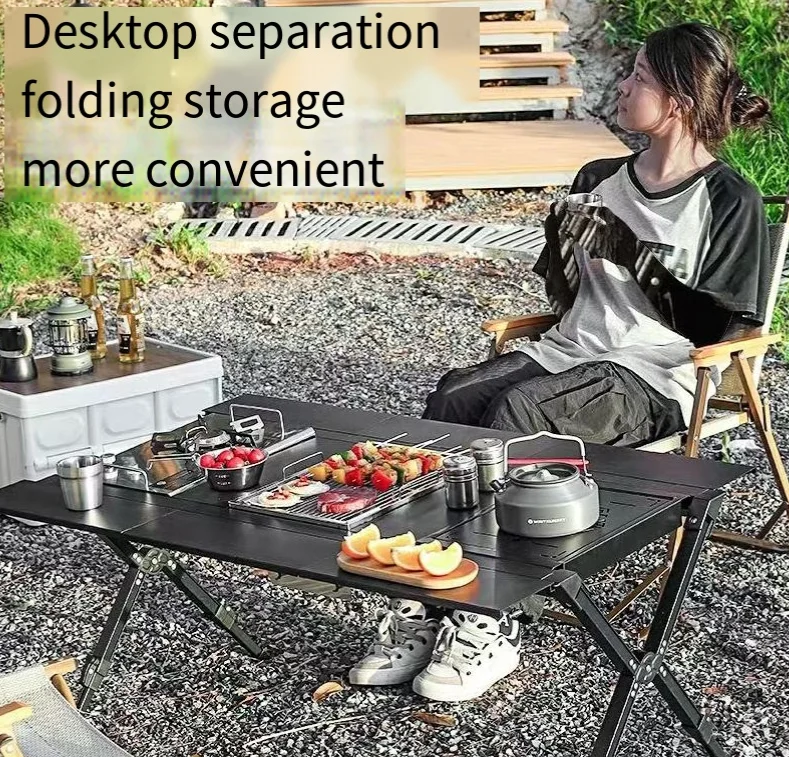 Outdoor  Tactical Table 4 Unit Camping Folding Portable aluminum alloy multi-function picnic lifting table