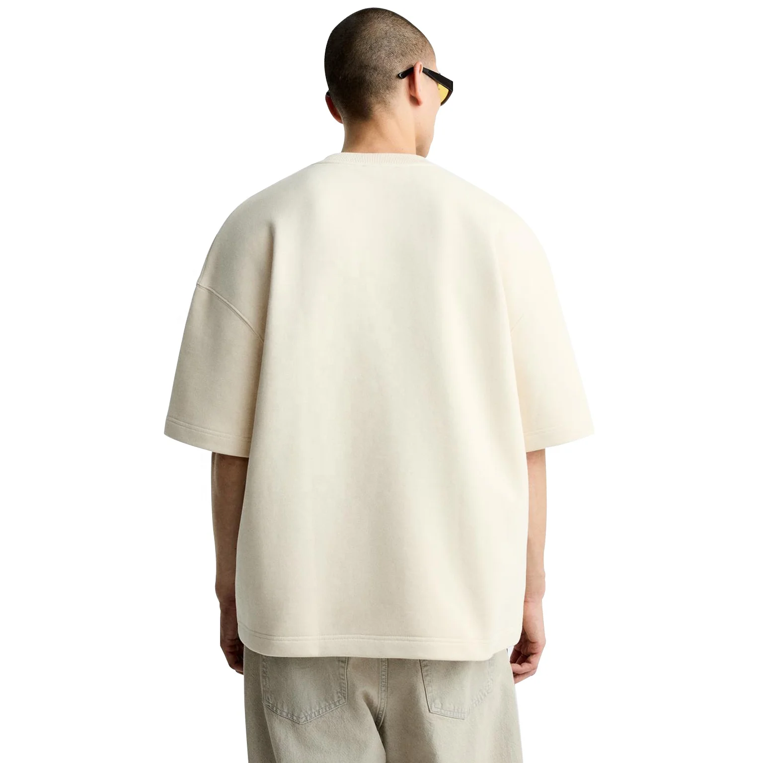 wholesale high quality drop shoulder essentials boxy heavyweight 100% cotton t shirt 300 gsm oversized screen print t-shirt men