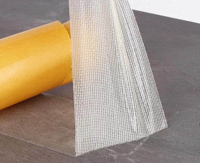 200um 205um  Synthetic Rubber Acrylic Adhesive Double Sided Mesh Fiberglass Filament Tape For Floor Plastic Articles Textiles