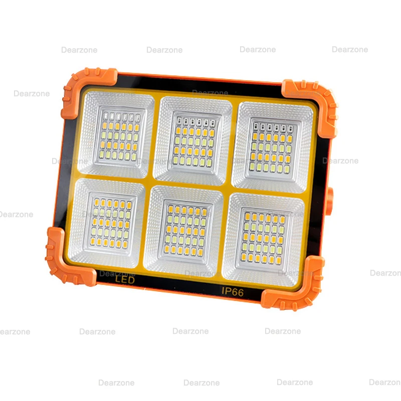 Portable All-in-one Solar FloodLight PV Plate Built-in 4 Pieces Led Light Board Handle Easy Carry Solar lantern 200W