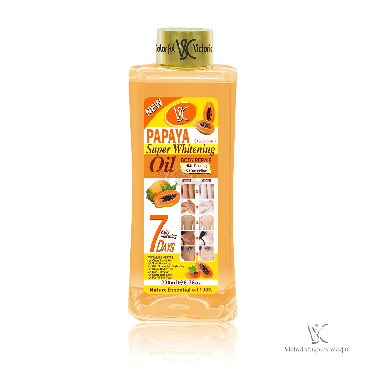 Top Quality Hot Sell Tumeric Oil For Skin Lightening 200ml Gold Whitening Body Bleaching Turmeric Super Whitening Oil