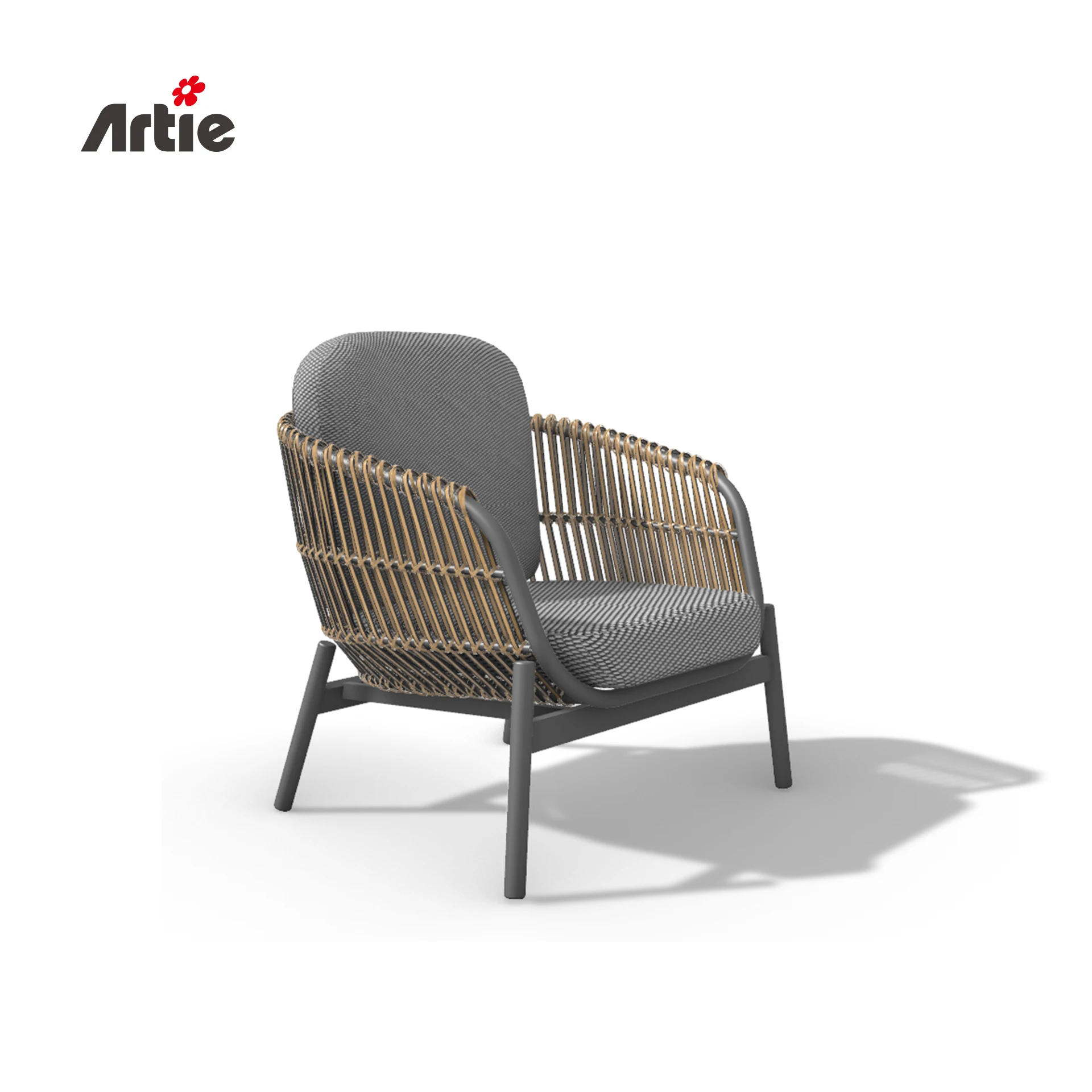 Artie Luxury Patio Garden Wicker Sofa Furniture Outdoor Leisure Outdoor Armchair Sofa Single Garden Sofa