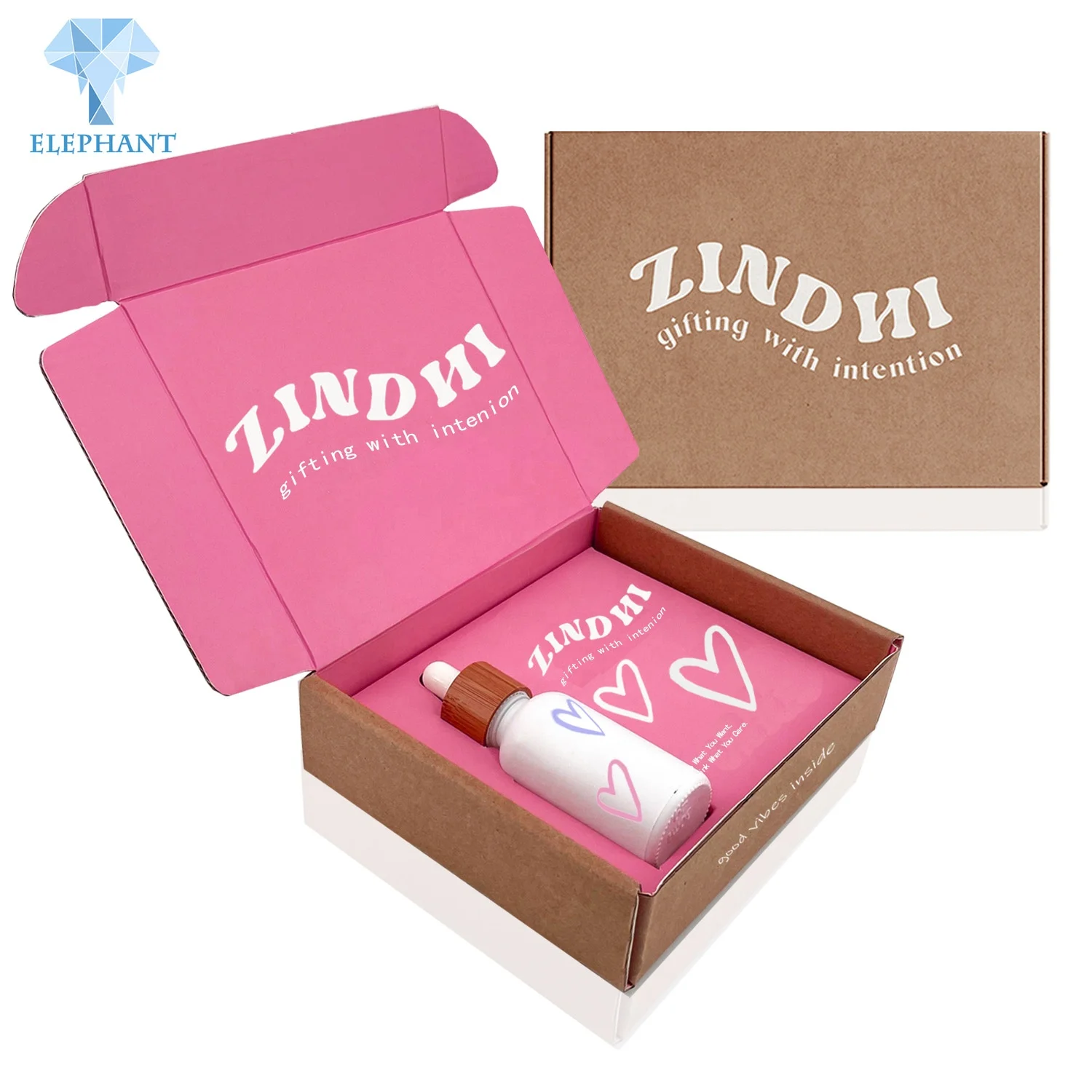 Eco Friendly Custom Pink Modern Novel Design Paper Gift Cosmetic Jar Essential Oil Skin Care Cosmetic Packaging Box