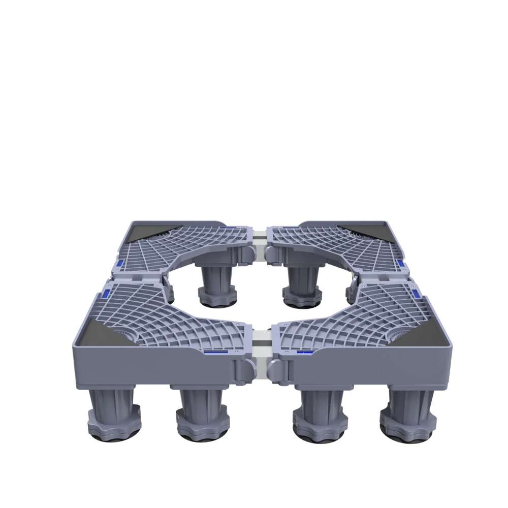 Universal automatic bracket for washing machine base roller pad support