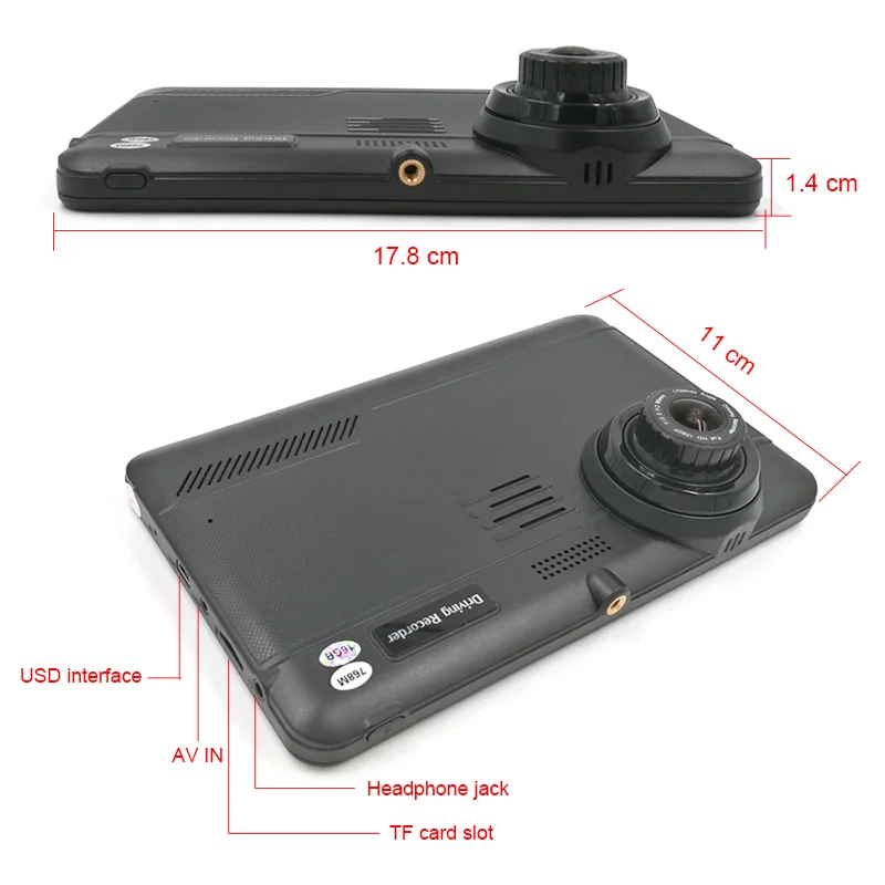 7' GPS Car Sat Nav Navigation Navigator with Free Maps Touch Screen 16GB ROM Support FM Radio MP3 MP4  Player