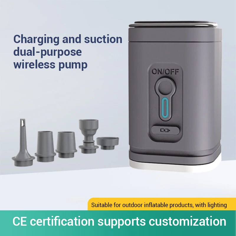 Customizable mini portable electric air pump bicycle tire inflator wireless air pump USB lithium battery lighting pump