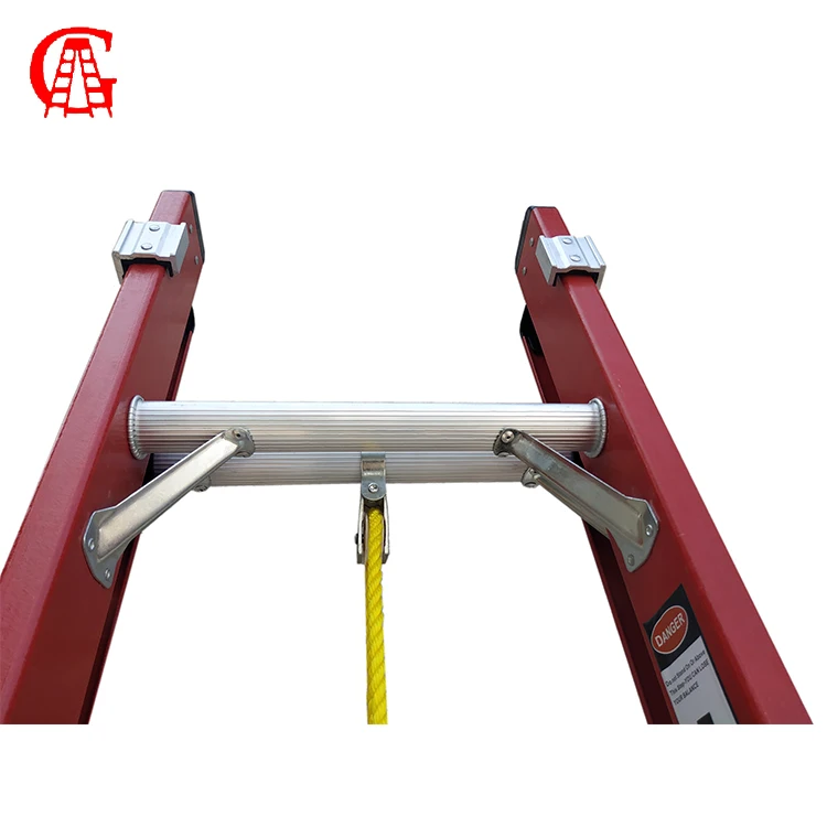 FRP insulated two sections Extension Fiberglass D-rung  Extension Ladder for electricity working