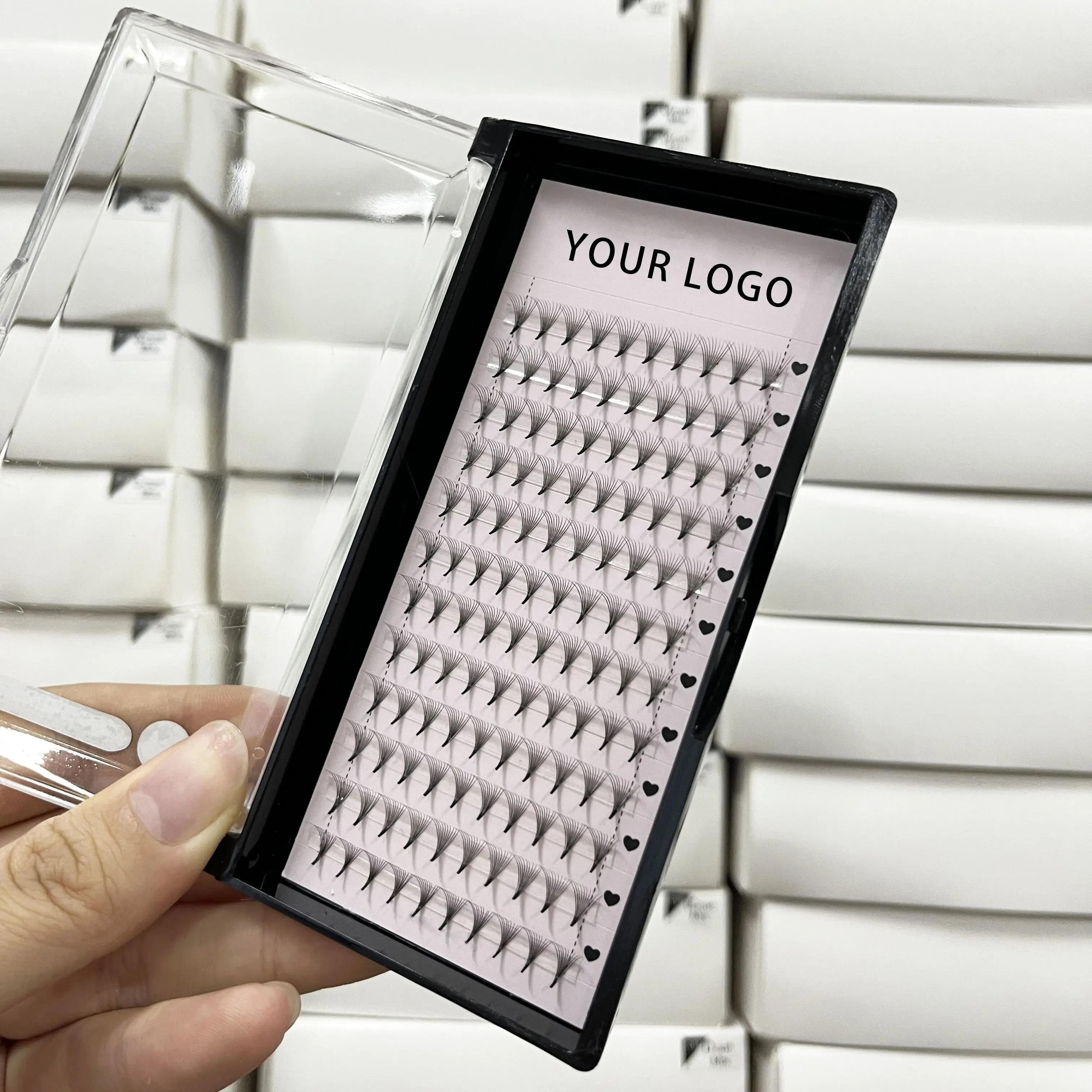 pre made fans eyelashes extensions lash trays wholesale 0.03 0.05 0.07 0.10 cc 8mm-18mm lash extensions pre-made