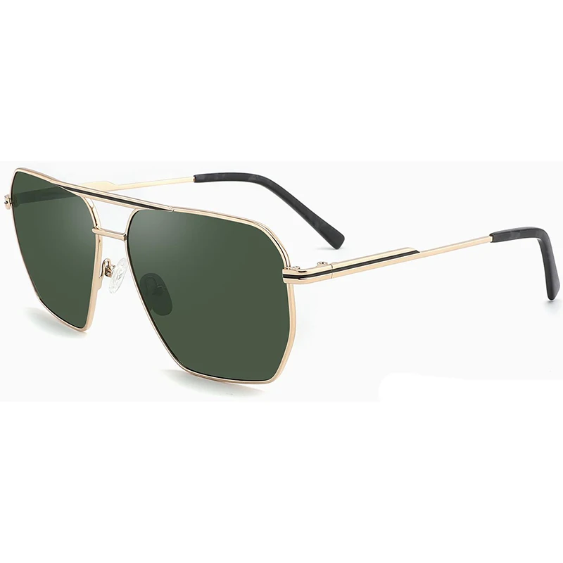 Fashion metal square smoke lens polarized organic  man sunglasses