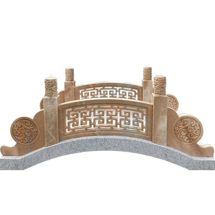 Natural sunny marble bridge stone sculpture outdoor garden bridges for sale