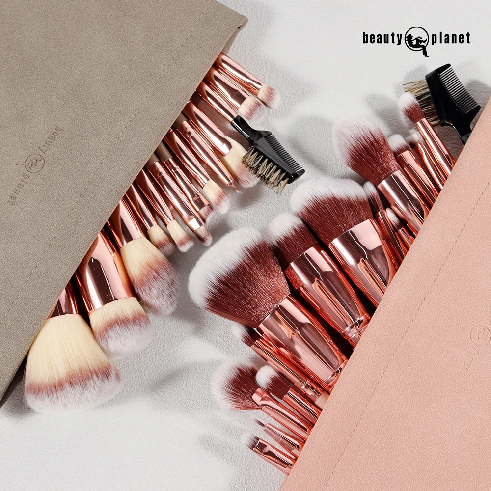 Beauty Planet Private Label 2024 Hot Sales Vegan Makeup Brushes Sets Tools 15 Makeup Brush Set Travel Makeup Brushes