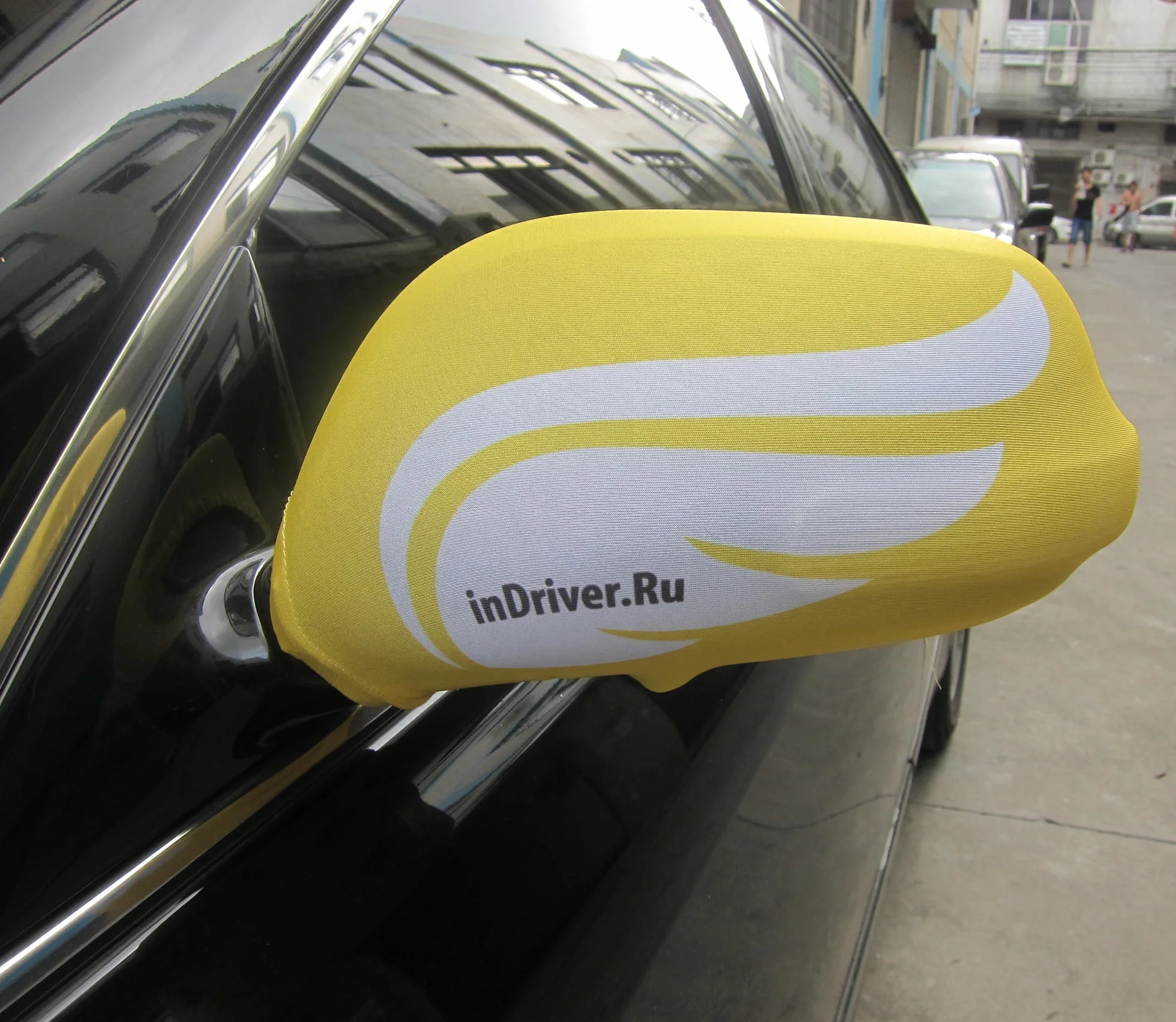 Promotional elastic spandex fabric custom polyester countries car mirror rear view cover sock flag for decoration