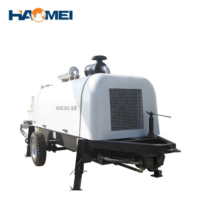 Buy New Small Portable Concrete Pump Line Hydraulic Remote Control 30-90m3 Algeria California
