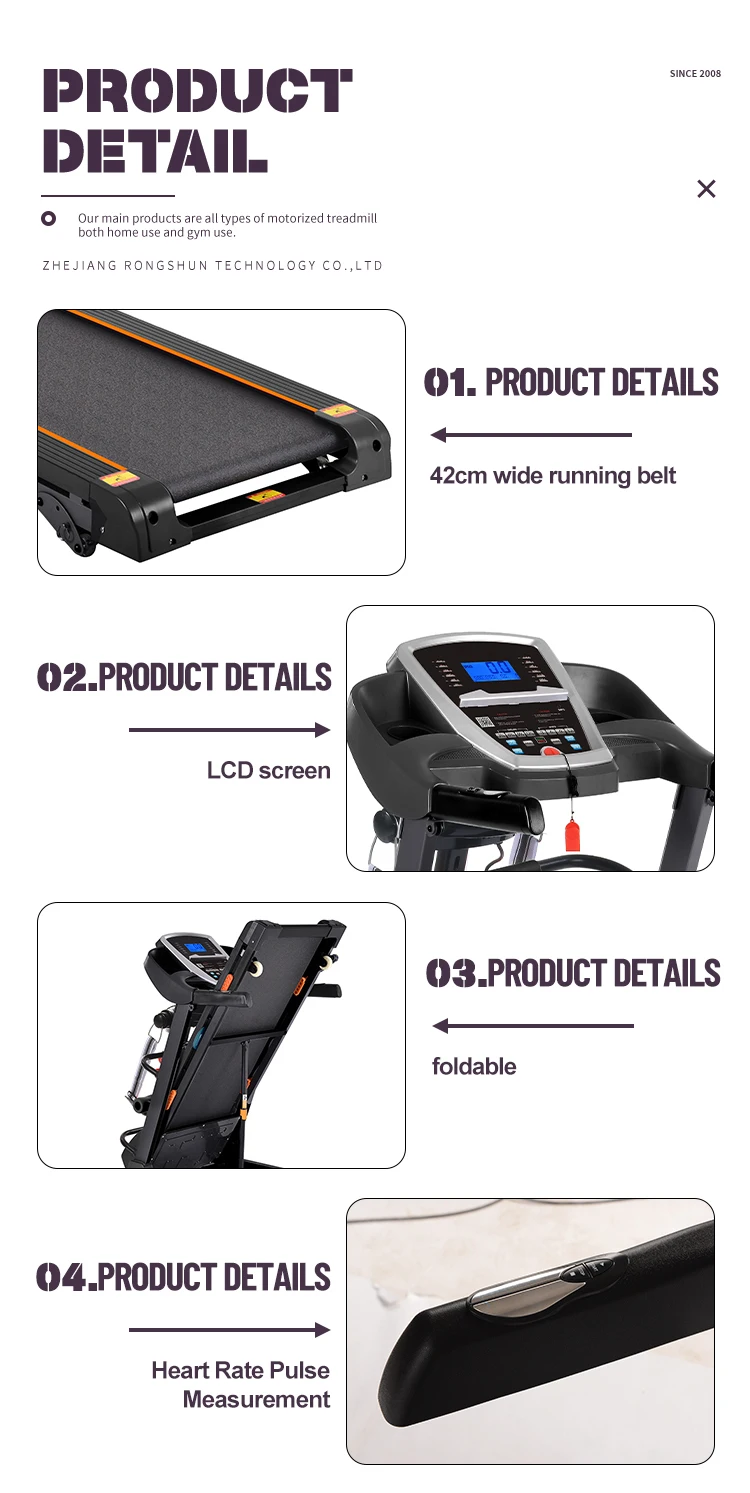 Indoor Fitness Exercises Household Eilison 2HP DC Motor Electric Multifunctional Professional Treadmill