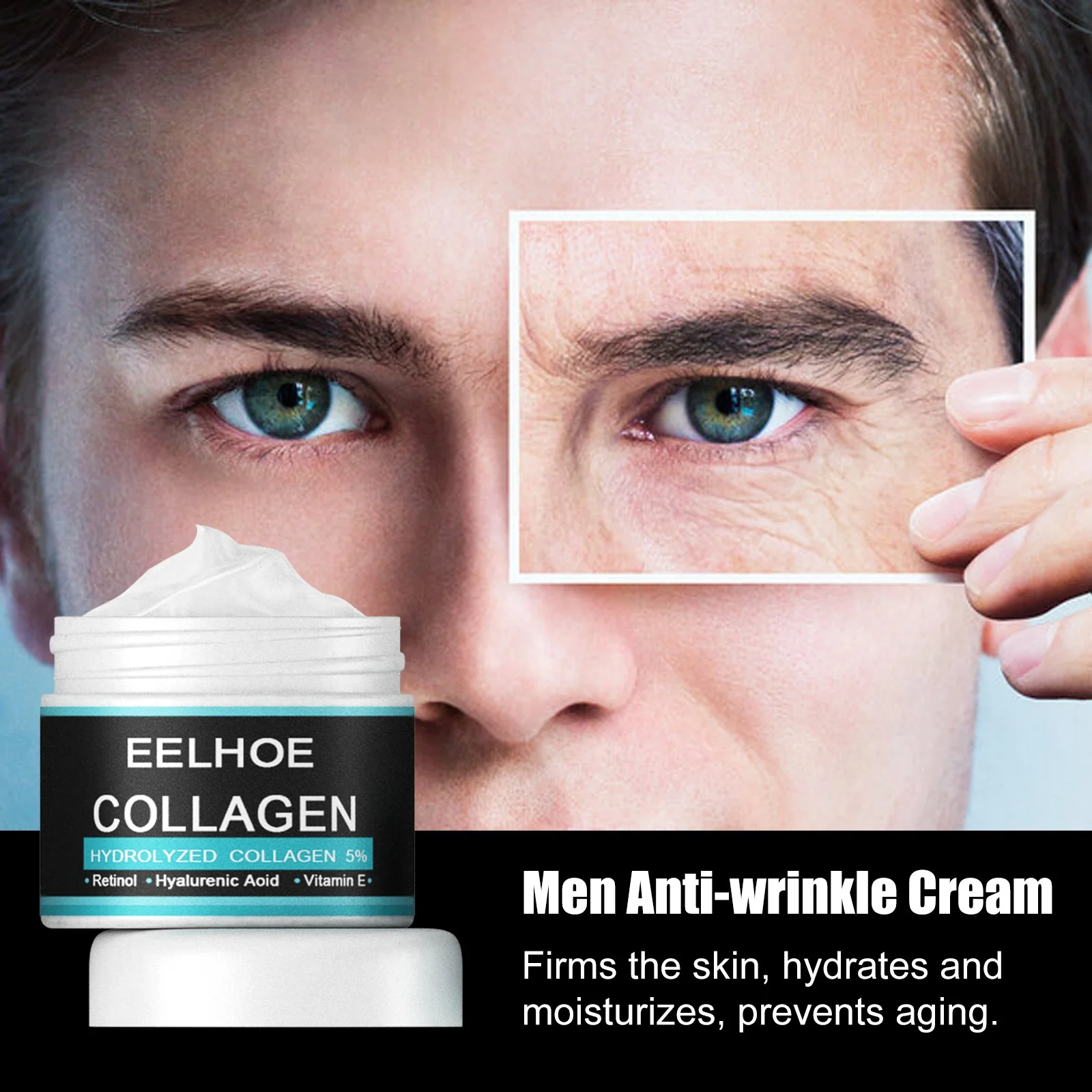 EELHOE Collagen Creams For Men Anti Wrinkle Anti Aging Face Cream Firming Moisturizing Hyaluronic Acid Cream Facial Care