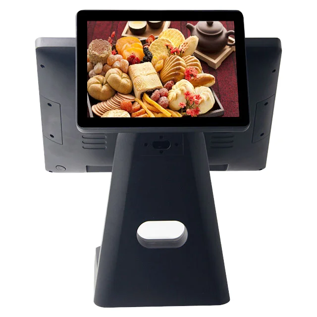15/15.6 Inch Dual Screen Touch POS Cash Register Machine Aluminum Material Support WF BT Marketplace Restaurant Retail SDK