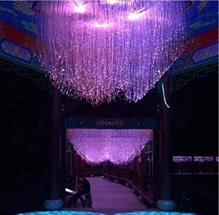 0.75mm*300pcs*3m plastic optical fiber bundle with RGBW 6W IP65 light source car/home LED fiber optic light starlight headliner