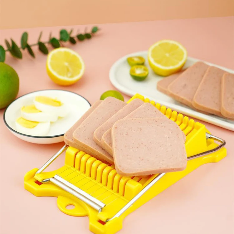Multipurpose Kitchen Gadget Food Grade Plastic Durable Stainless Steel Line Cheese Spam Egg Cutter Luncheon Meat Slicer