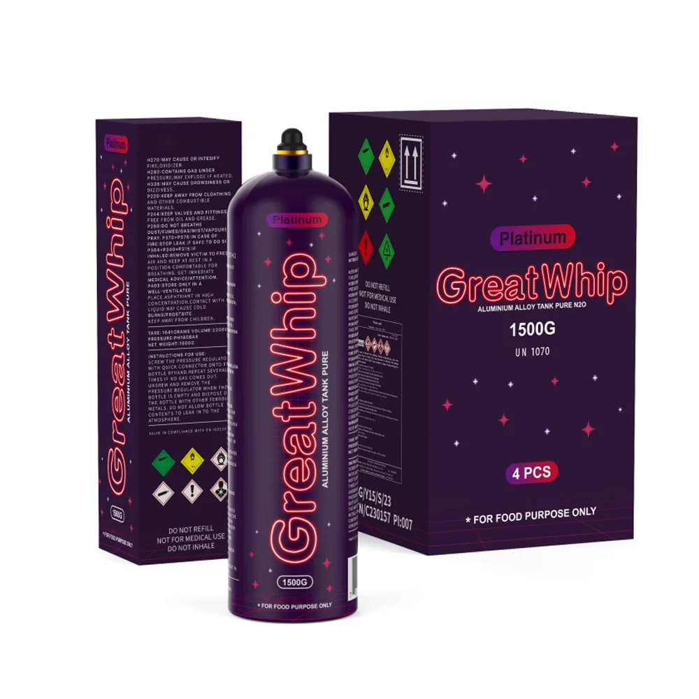 Greatwhip Food Grade  Whip Cream Chargers 2.2L High Purity Whipped Cream Charger