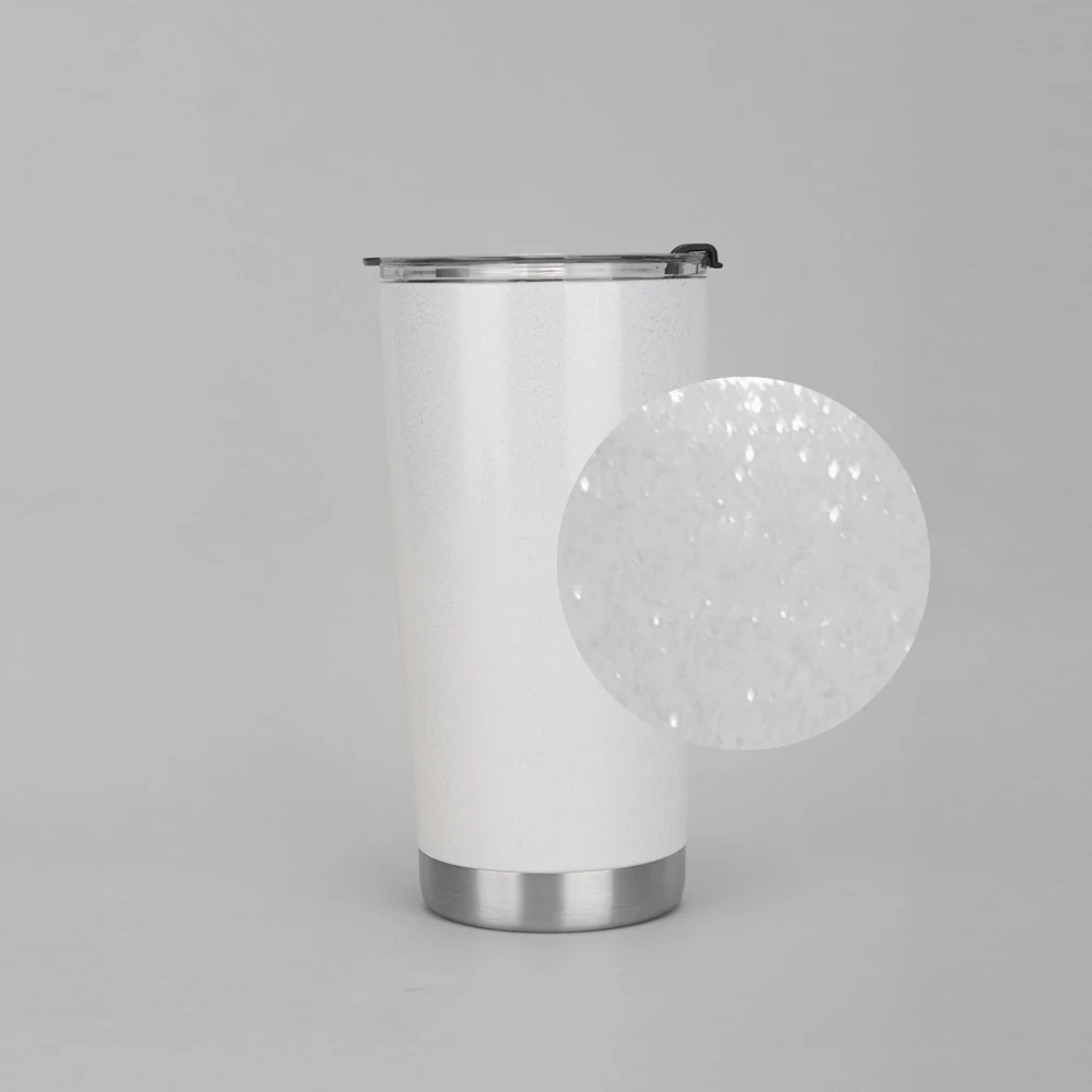 customized glitter stainless steel tumbler cups wholesale double wall white green 20oz glow in the dark tumblers