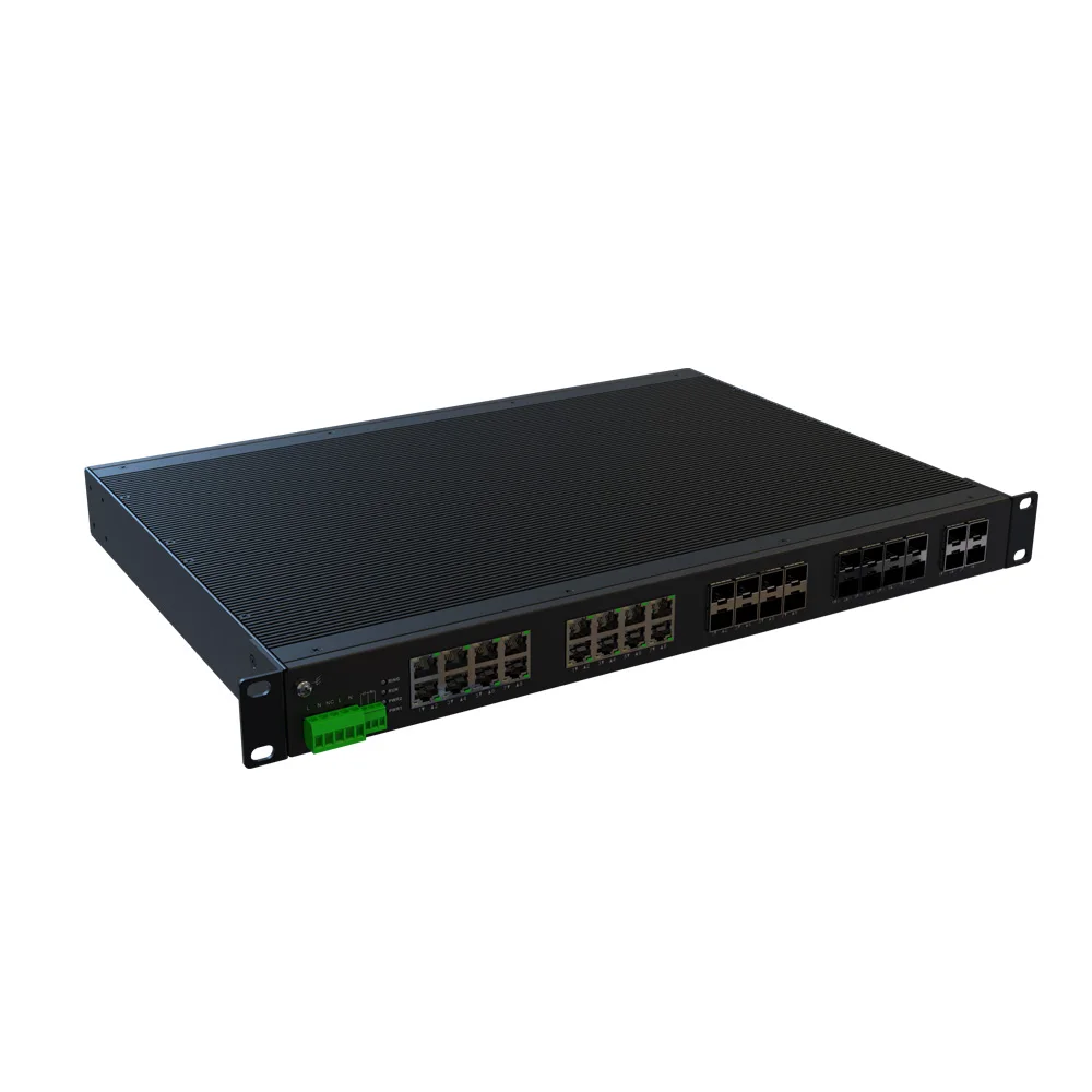 
85-265VAC Redundant Dual Inputs 250W POE+ 1000M 16 SFP 16 RJ45 4 Ports 10GS FP+ L3 Industrial Ethernet Network POE Switch 