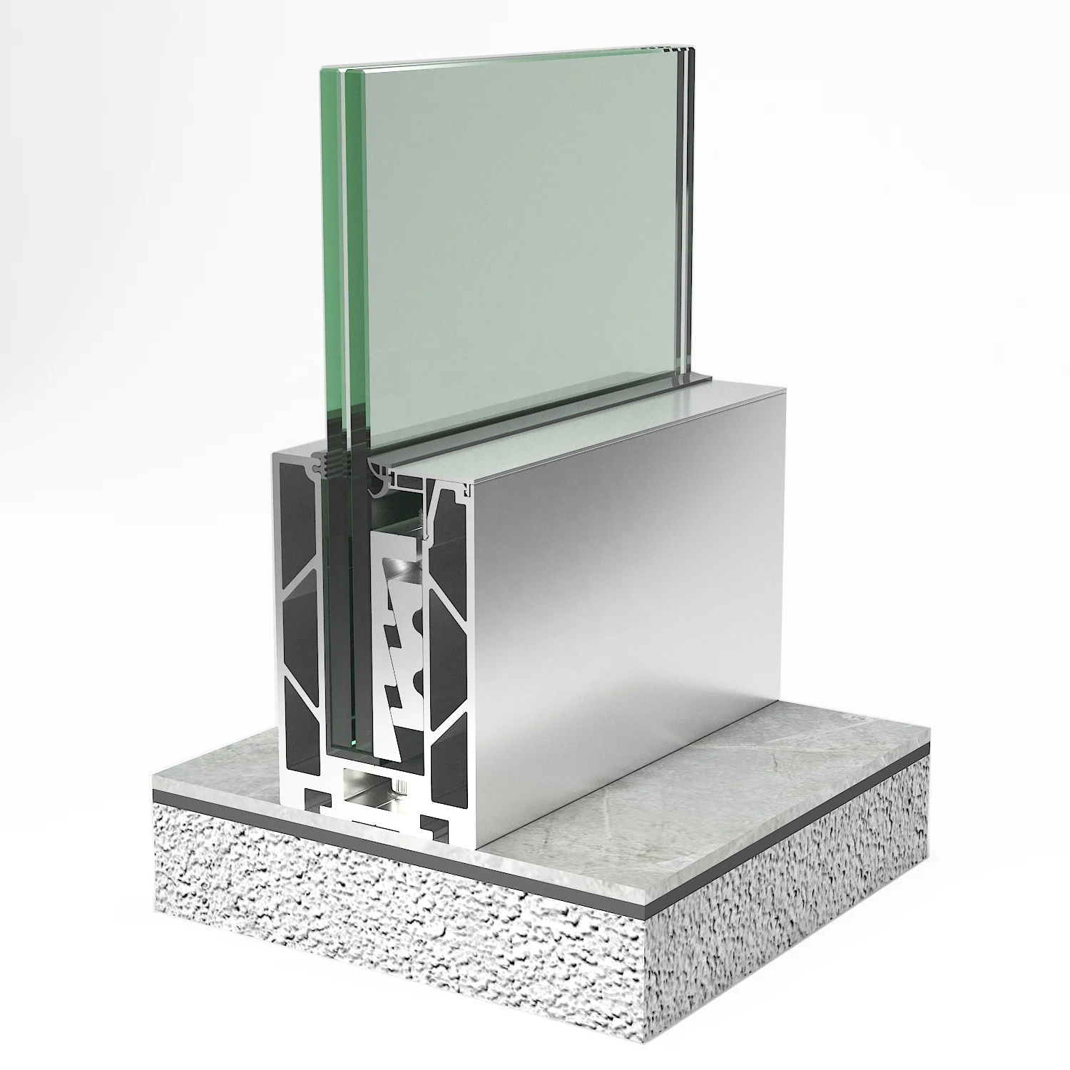 Frameless Glass Railing Aluminum U Channel Handrail With LED Light For Outdoor Balcony