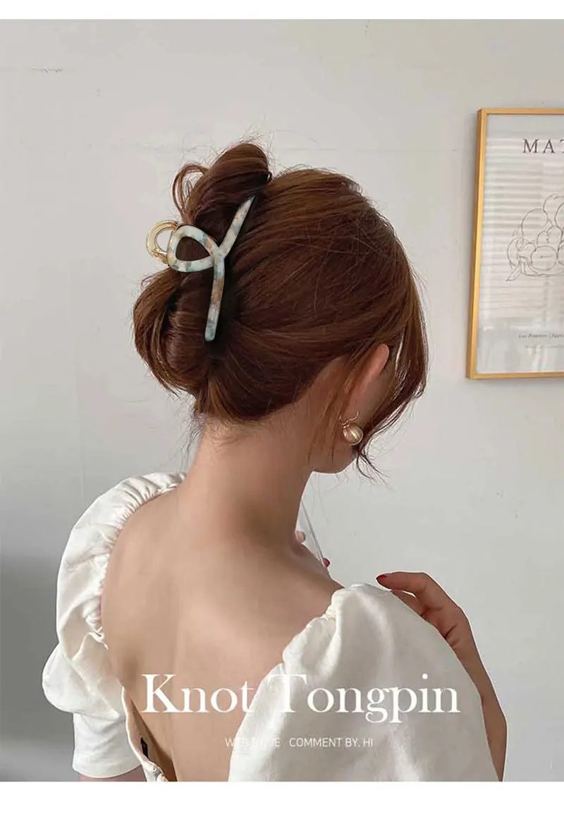 Hot selling acetate hair clip summer large metal shark clip headwear