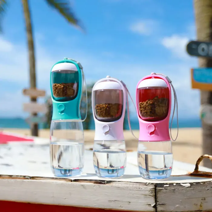 Online Customization Portable Plastic Pet Travel Outdoor Drink Feeding Dog Water Bottle