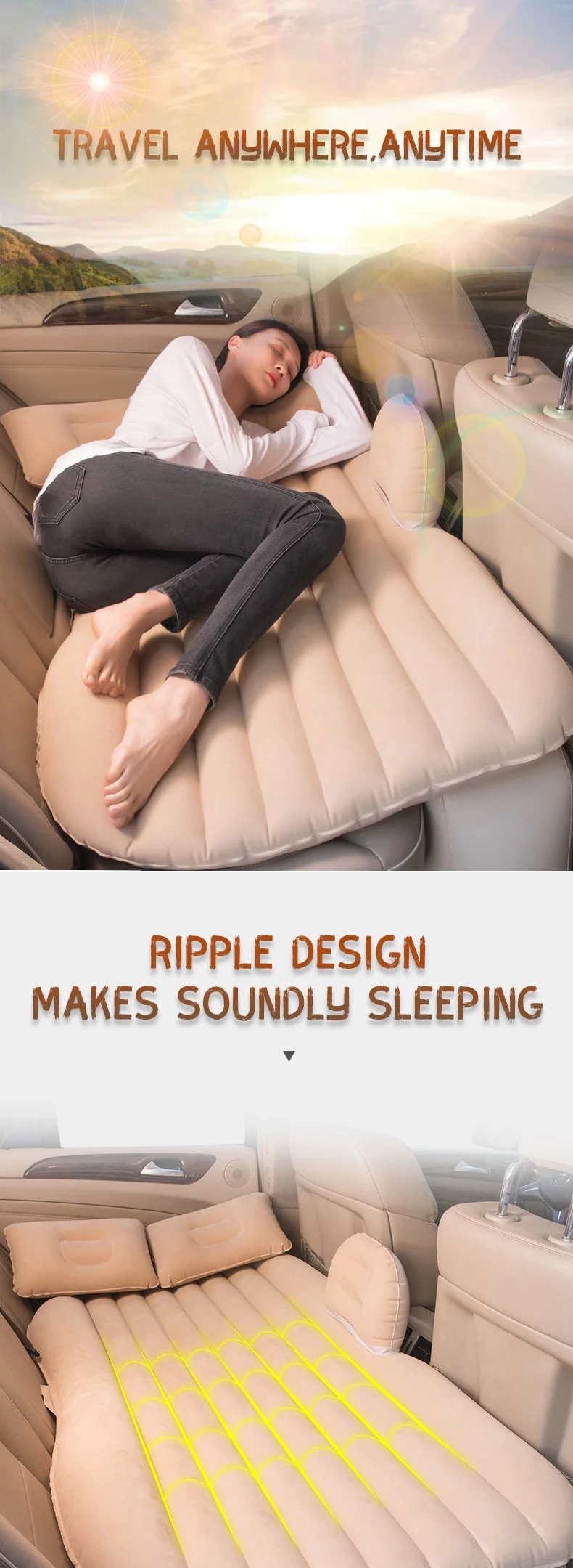 Wholesale Automobile car mattress portable quick inflating car air bed inflatable  car air mattress