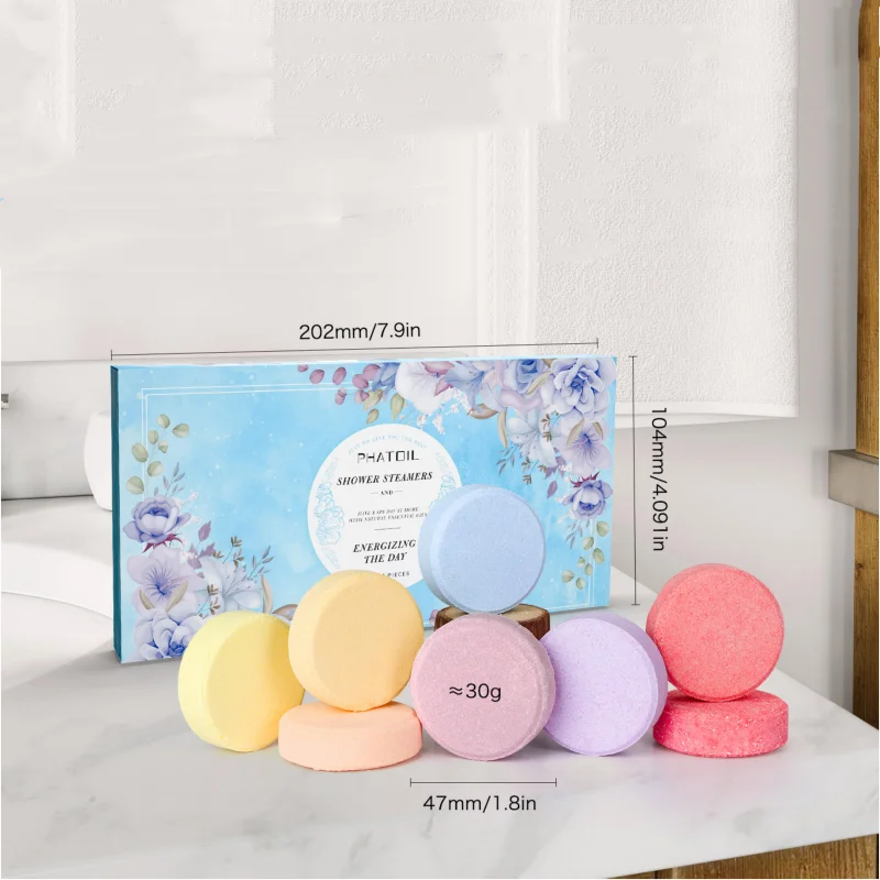 Phatoil 8 scents OEM Custom Packing Aromatherapy Bath Supplies Bath Fizzy Tablet Shower Steamers