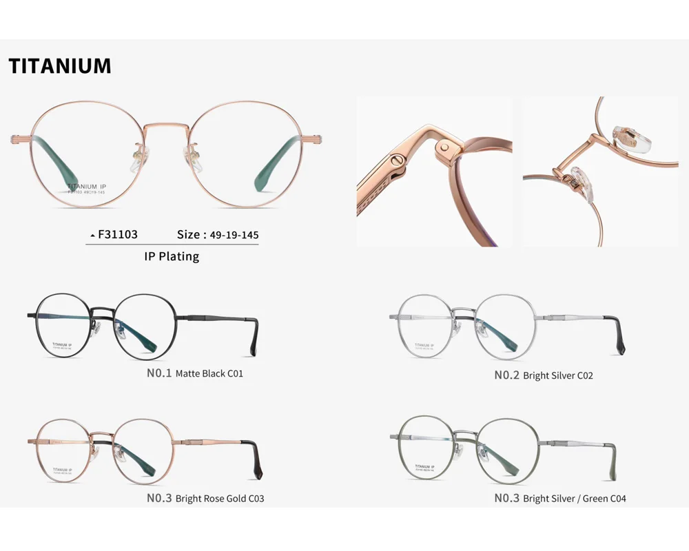 optical frame oval stock metal optical frame titanium frames optical glasses for men