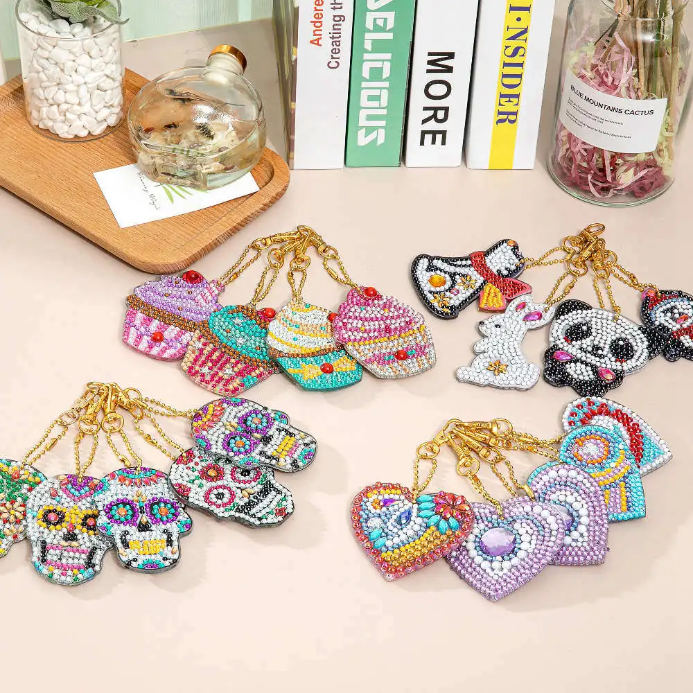 4/5pcs DIY Full Drill Special Shaped Diamond Painting Key Ring Elephant Keychain Gifts Embroidery Diamond Craft