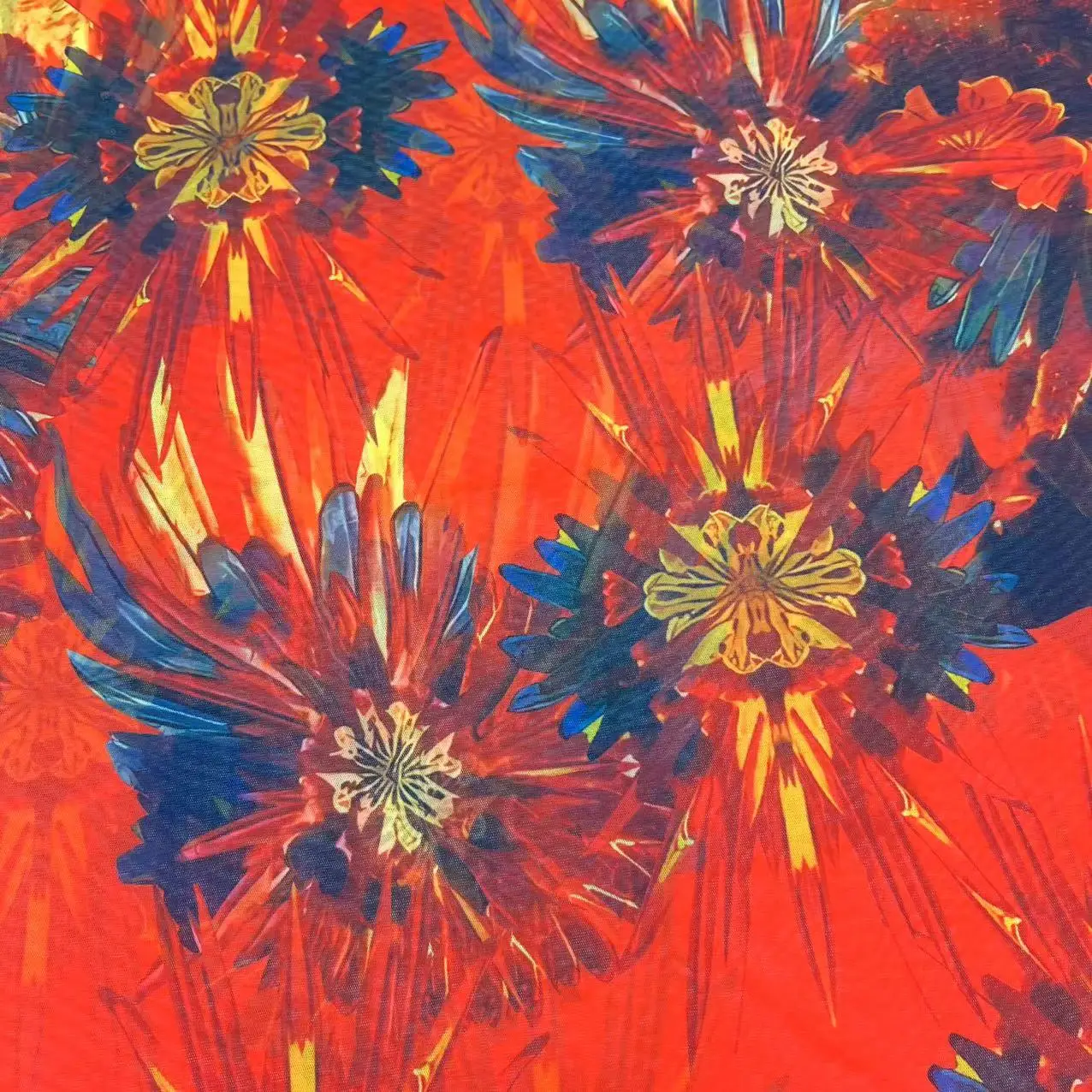 OEM&ODM in stock custom patterns digital print fabric 100%polyester light and breathable Mesh Fabric for Clothing home textiles