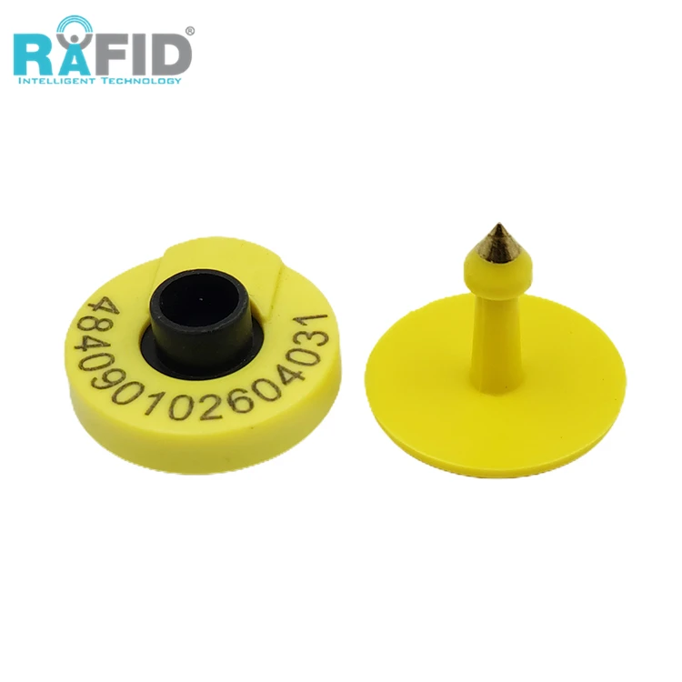RAFID UHF RFID Animal Ear tag Animal ID Chip EID  ISO11784/5 FDX-B Sheep Cow Cattle Ear Tag For Livestocks Identification